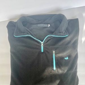 Southern Marsh Soft Waffle Texture Fleece Pullover Jacket unisex Large Black 1/4